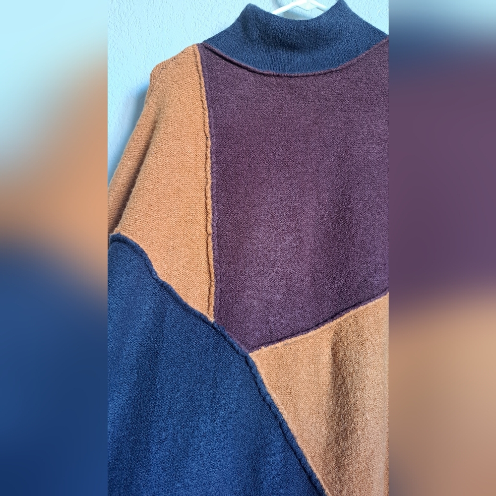 Vero Moda Brown Blue Patchwork Colorblock Oversiz… - image 5